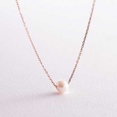 Кольє "Перлина на ланцюжку" (червоне золото) кол02290