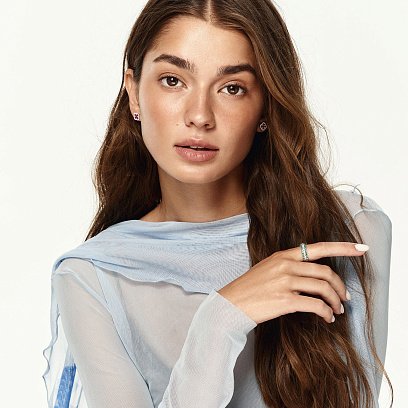 Золота каблучка зі смарагдами і діамантами кб0210cha №4