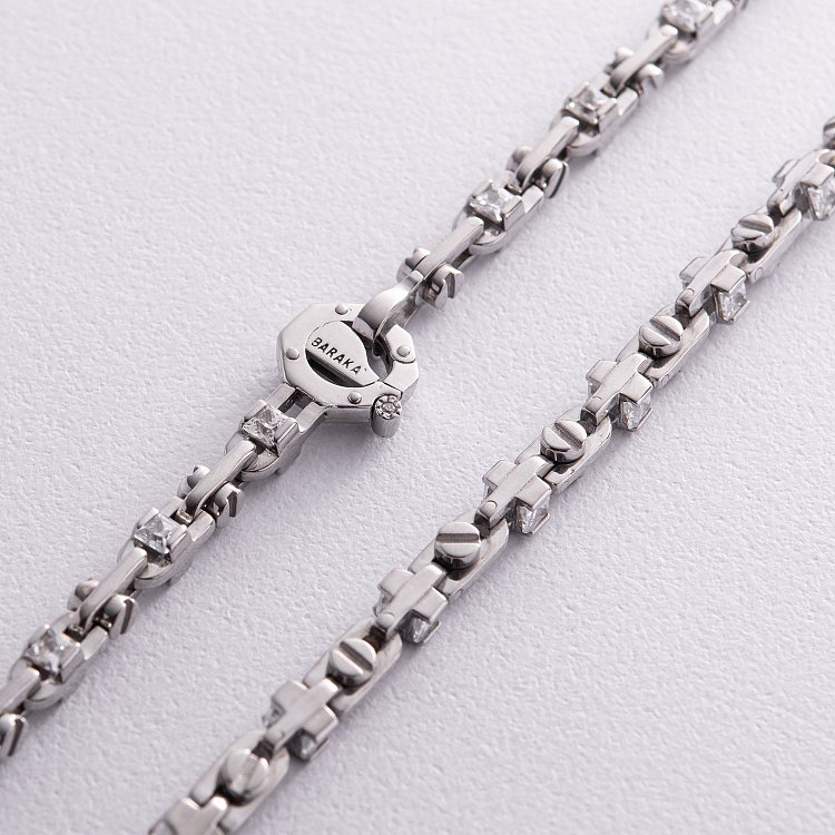 Чоловічий срібний ланцюжок з фіанітами 882 від ювелірного магазину Онікс - 5