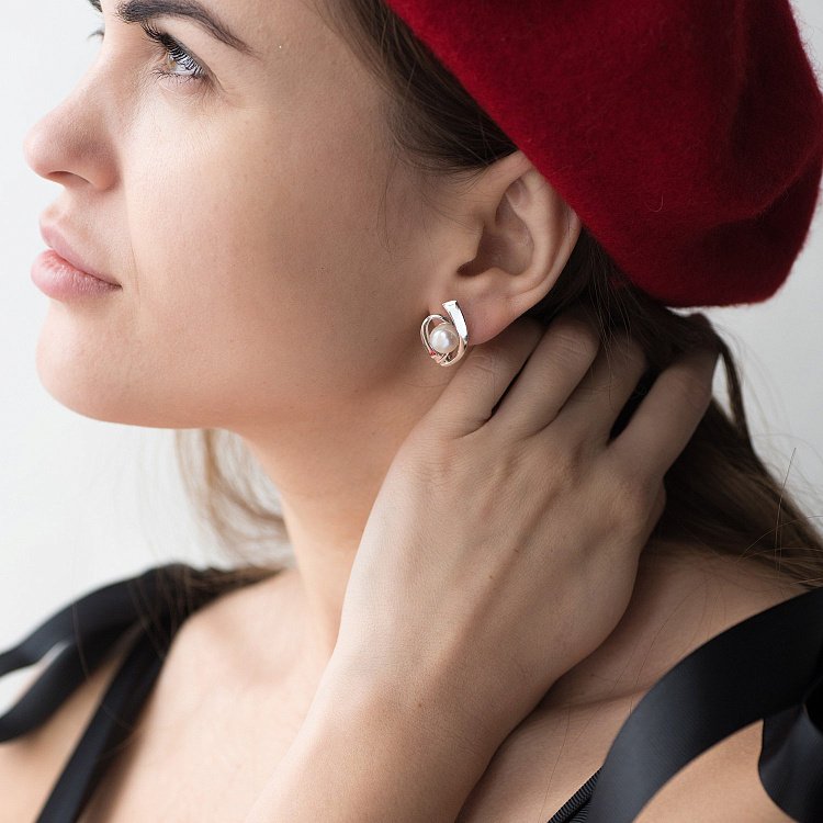 Сережки (культ. прісн. перли) 12989 від ювелірного магазину Онікс - 5