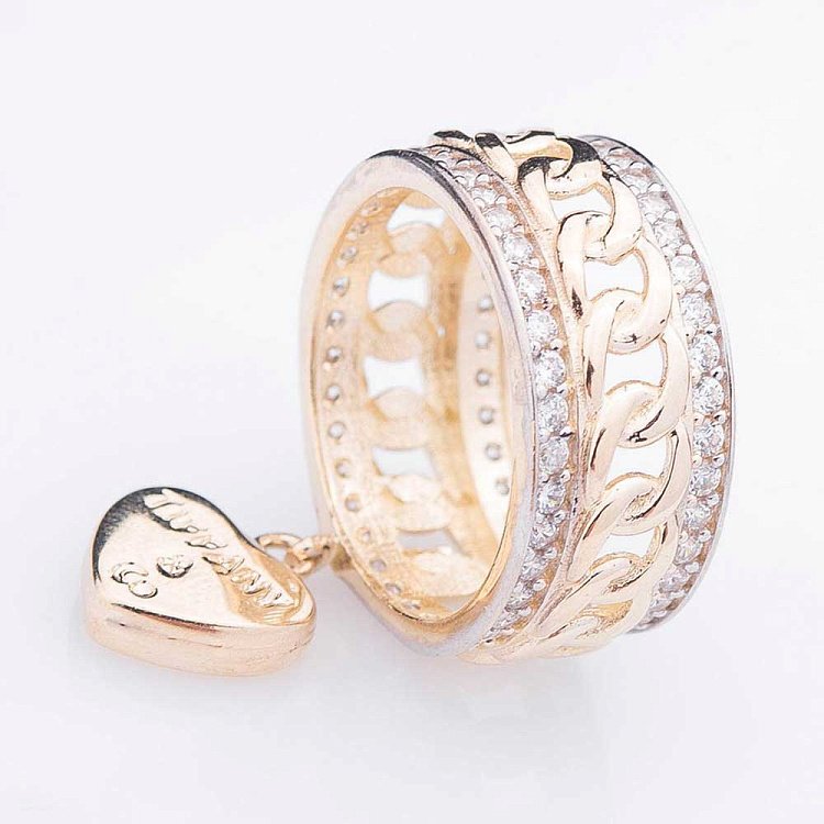 Золотое кольцо с фианитами к04707 от ювелирного магазина Оникс - 2