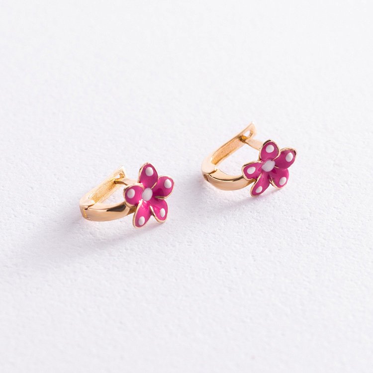 Дитячі золоті сережки "Квіточка" с03217 від ювелірного магазину Онікс