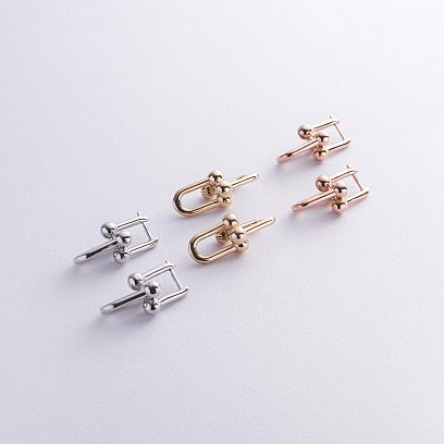 Серьги "Фантазия" в белом золоте с08793 №3