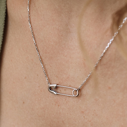 Серебряное колье "Булавка" 1084 №3