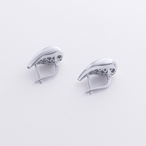 Серьги "Megan" в белом золоте (Small) с09119 №3