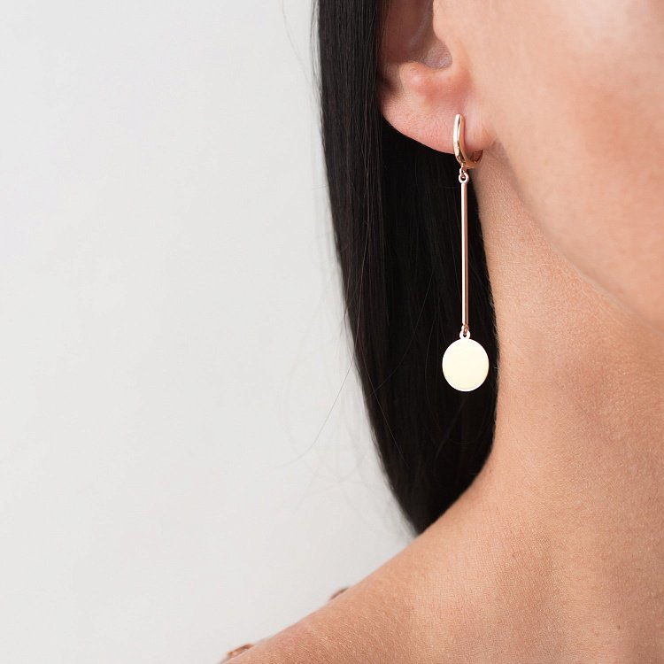 Сережки "Монетки" з червоного золота с06354 від ювелірного магазину Онікс