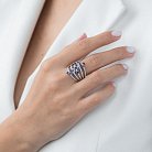 Золотое кольцо с бриллиантами и сапфирами R01233mi от ювелирного магазина Оникс - 1