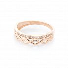 Золотое кольцо с фианитами к05528 от ювелирного магазина Оникс - 1