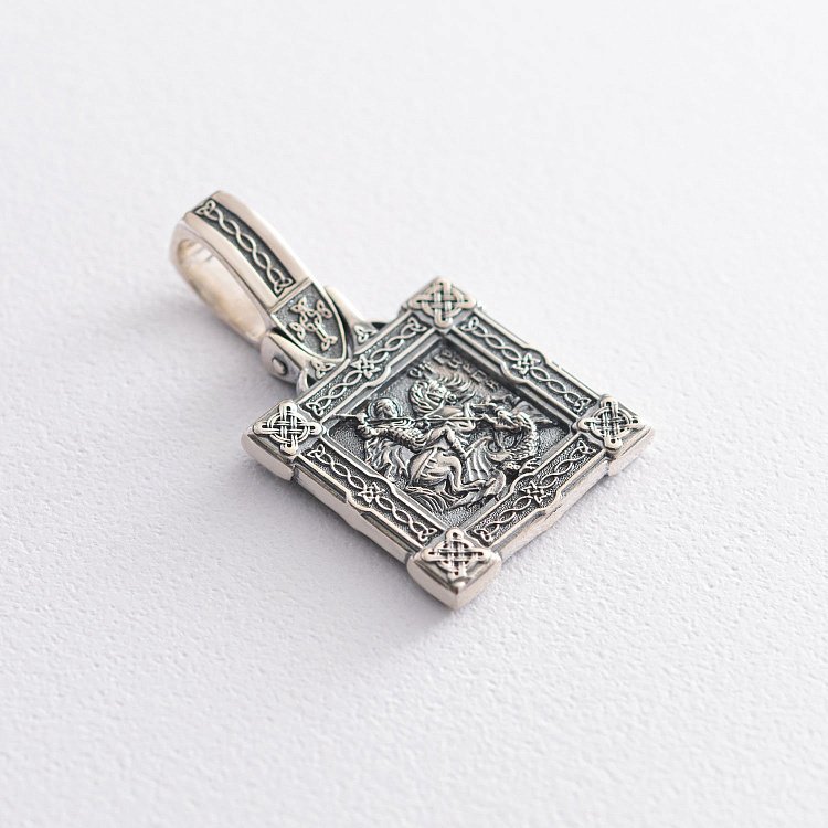 Срібна підвіска "Георгій Переможець" 132368 від ювелірного магазину Онікс