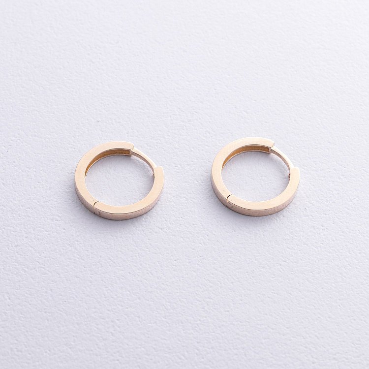 Сережки - кільця в жовтому золоті с08769 від ювелірного магазину Онікс - 2