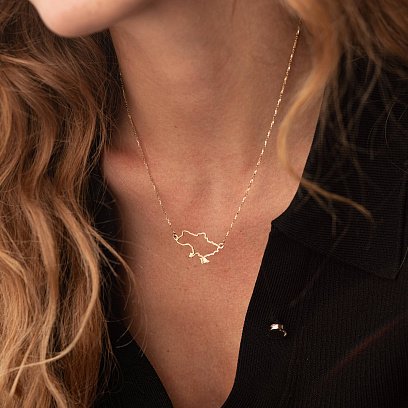 Колье "Карта Украины" в желтом золоте 4034ж №6