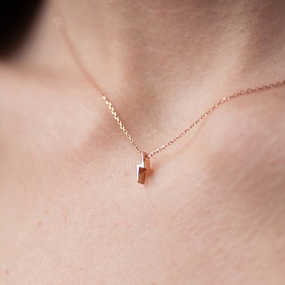 Кольє "Блискавка" у червоному золоті кол02296 №4