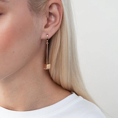 Золоті сережки з кубиками с05654