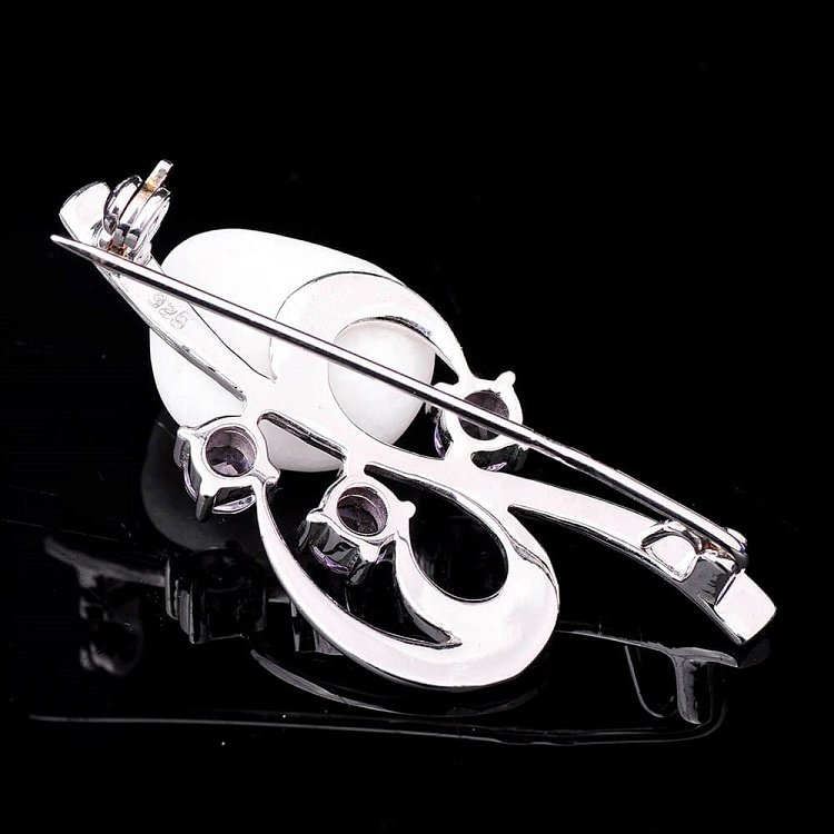 Срібна брошка з аметистом 16064 від ювелірного магазину Онікс - 3