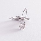 Серебряное кольцо - трансформер "Булавка" с фианитами 112628 от ювелирного магазина Оникс - 4