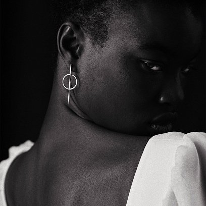 Срібні сережки - пусети "Баланс" 123038