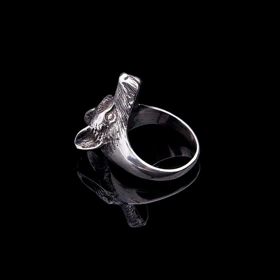 Серебряное кольцо "Волк" 111354 №3