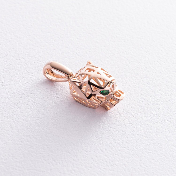 Золотой кулон "Пантера" с фианитами п03836 от ювелирного магазина Оникс - 1