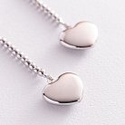 Срібні сережки "Сердечки" на ланцюжку 123146 от ювелирного магазина Оникс - 3