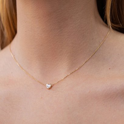 Колье "Сердечко" в желтом золоте кол01822 №10