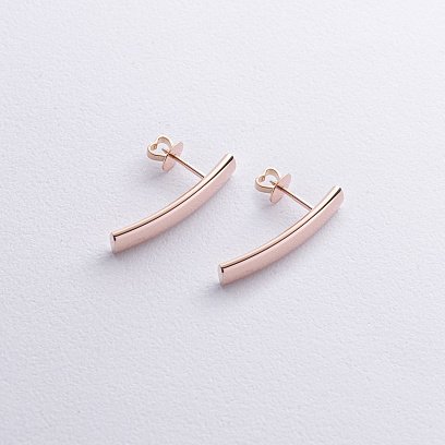 Серьги - пусеты "Molly" в красном золоте с08538 №4