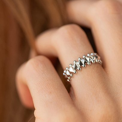 Каблучка "Teresa" у білому золоті к08203 №4