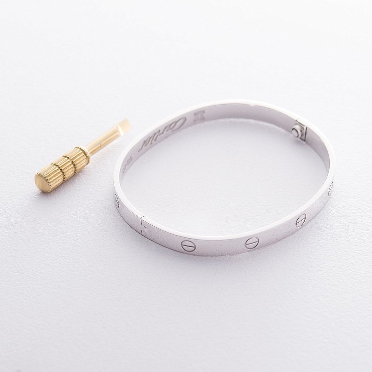 Жорсткий браслет з білого золота б04308 від ювелірного магазину Онікс - 2