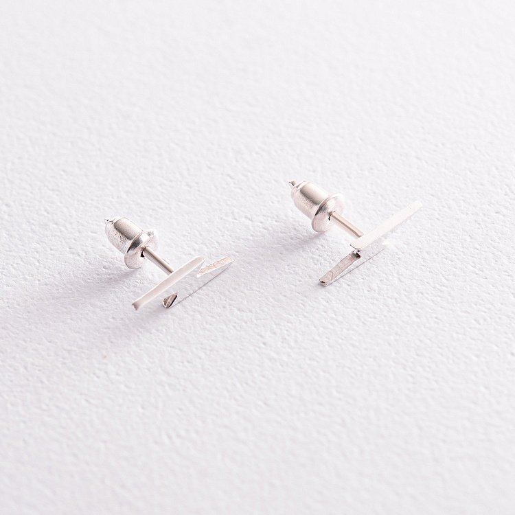 Срібні сережки - пусети "Блискавки" 123217 від ювелірного магазину Онікс - 4