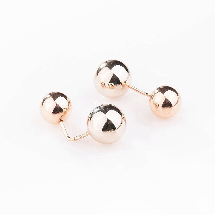 Золотые серьги "Шарики" с00912 от ювелирного магазина Оникс - 3