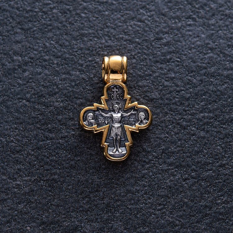 Срібний дитячий хрестик з позолотою 131797 від ювелірного магазину Онікс - 2