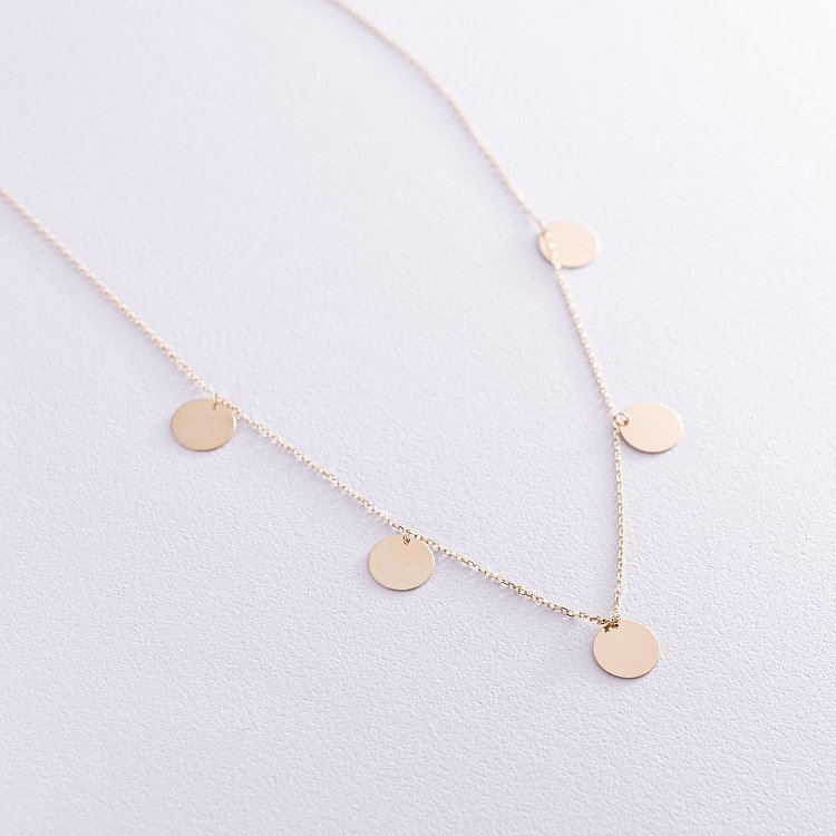 Колье "Монетки" в желтом золоте (5 шт) кол01438 от ювелирного магазина Оникс - 4