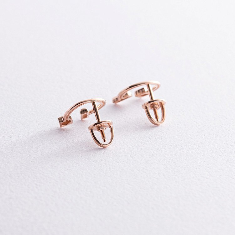 Сережки - пусети "Дарсі" у червоному золоті с08319 від ювелірного магазину Онікс - 3