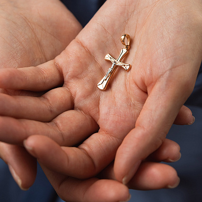 Золотий хрестик "Розп'яття" п04085 №2