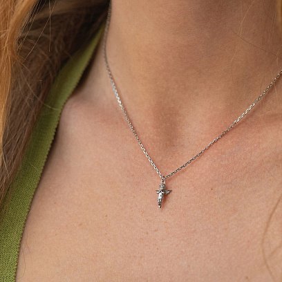 Серебряное колье "Ангелочек" 181321 №2