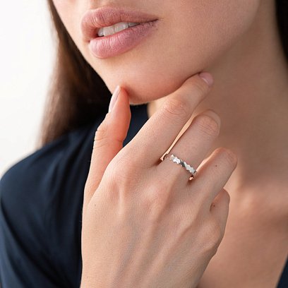 Серебряное кольцо "Грани" 112608 №3