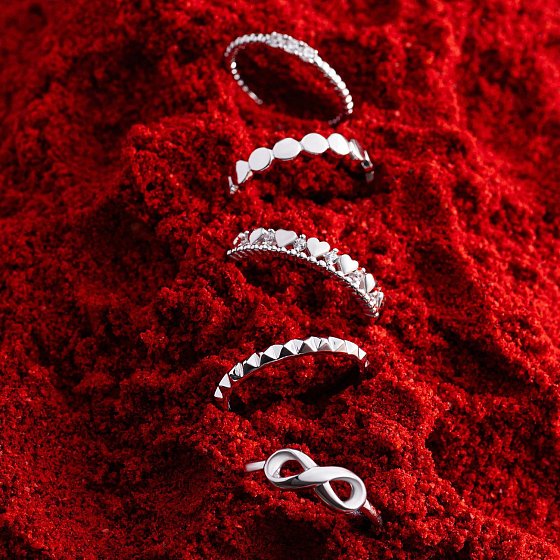 Кольцо "Клер" в белом золоте к07483 №4