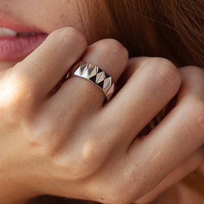 Кольцо "Veronica" в белом золоте к07520 №11