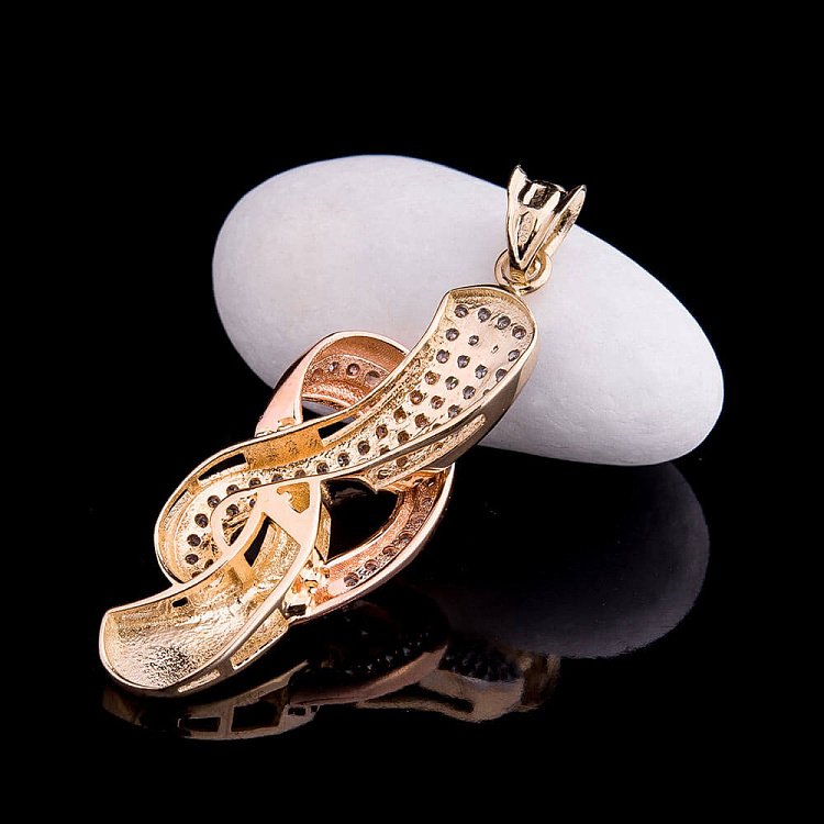 Золотая подвеска с фианитами п02210 от ювелирного магазина Оникс - 3