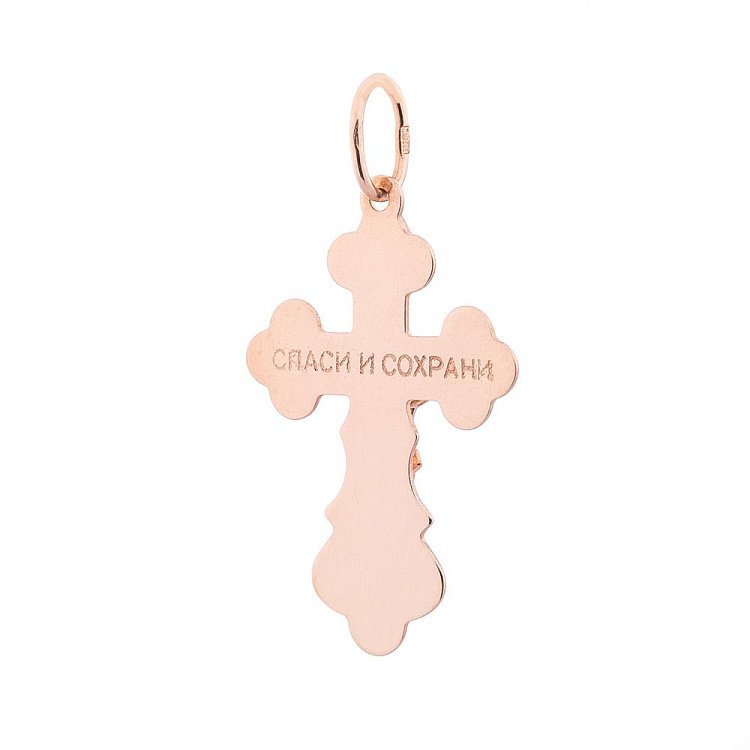 Православний хрестик з фіанітом п02434 від ювелірного магазину Онікс - 1