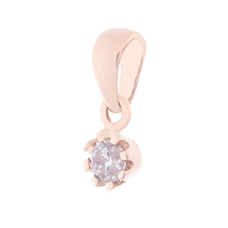 Золотой кулон с фианитом п03228 от ювелирного магазина Оникс