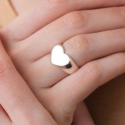 Срібна печатка "Сердечко" (можливе гравіювання) 112695 №17