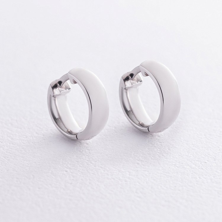 Серьги - кольца в серебре 7074 от ювелирного магазина Оникс