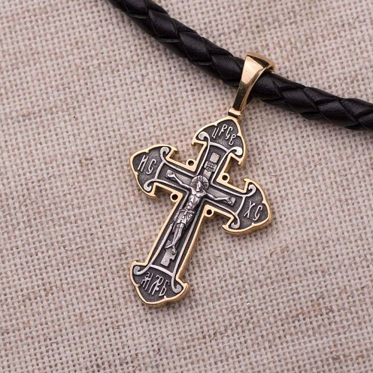 Серебряный православный крест 132512 от ювелирного магазина Оникс