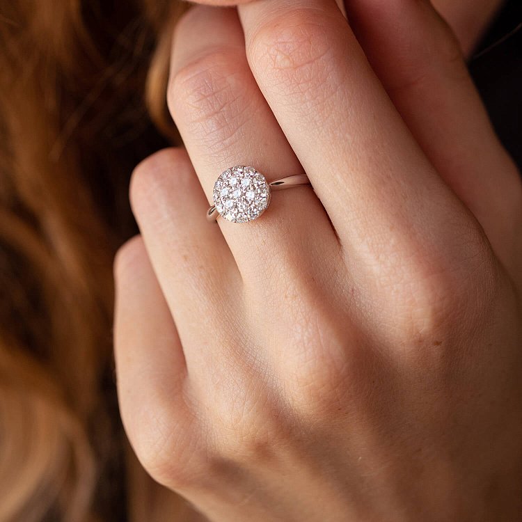 Каблучка в білому золоті з діамантами к236 від ювелірного магазину Онікс - 6