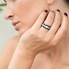 Керамическое кольцо с серебряной вставкой (фианиты) 59627 от ювелирного магазина Оникс - 3