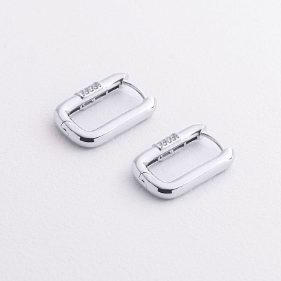 Сережки "Isabel" з фіанітами (біле золото) с09582 №2