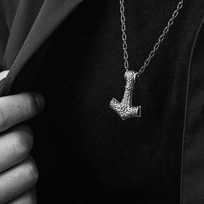 Срібна підвіска "Молот Тора" 132748 №8