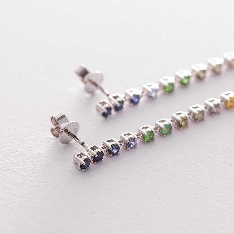 Золотые серьги с сапфирами сб0289sth от ювелирного магазина Оникс - 1