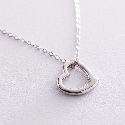 Серебряное колье "Сердечко" 181228 №3