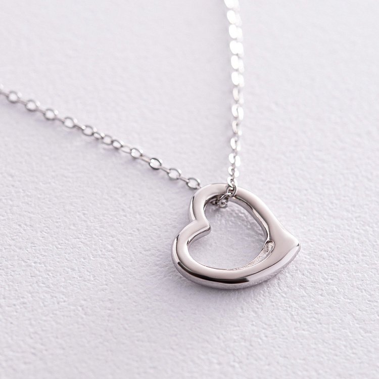 Серебряное колье "Сердечко" 181228 от ювелирного магазина Оникс - 2